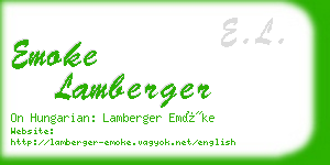 emoke lamberger business card